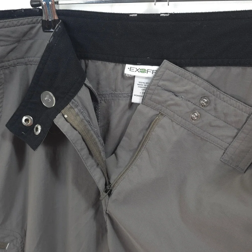 ExOfficio Hiking Skirt Cargo Pockets Grey‎ Women 16 Gorpcore Outdoor Utility
